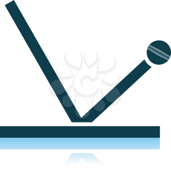 Cricket Ball Trajectory Icon. Shadow Reflection Design. Vector Illustration.