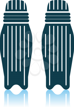 Cricket Leg Protection Icon. Shadow Reflection Design. Vector Illustration.