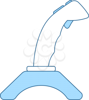 Joystick Icon. Thin Line With Blue Fill Design. Vector Illustration.