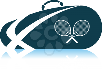 Tennis Bag Icon. Shadow Reflection Design. Vector Illustration.