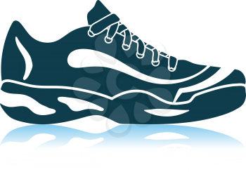 Tennis Sneaker Icon. Shadow Reflection Design. Vector Illustration.