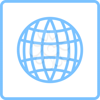 Globe Icon. Blue Frame Design. Vector Illustration.