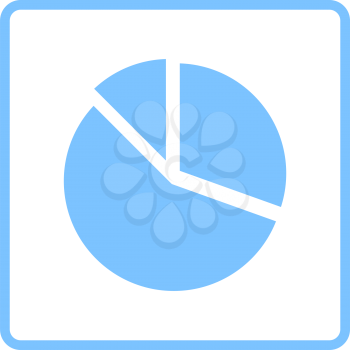 Pie Chart Icon. Blue Frame Design. Vector Illustration.