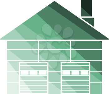 Warehouse Logistic Concept Icon. Flat Color Ladder Design. Vector Illustration.