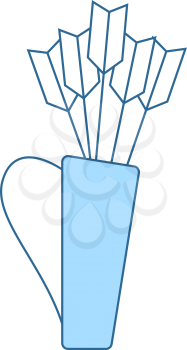 Quiver With Arrows Icon. Thin Line With Blue Fill Design. Vector Illustration.