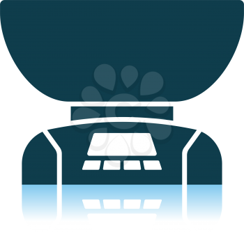 Kitchen Electric Scales Icon. Shadow Reflection Design. Vector Illustration.