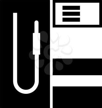Fuel Station Icon. Black Stencil Design. Vector Illustration.