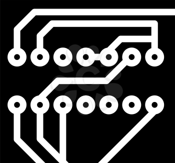 Circuit Board Icon. Black Stencil Design. Vector Illustration.