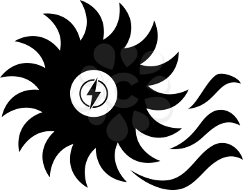 Water Turbine Icon. Black Stencil Design. Vector Illustration.
