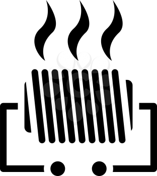 Electrical Heater Icon. Black Stencil Design. Vector Illustration.