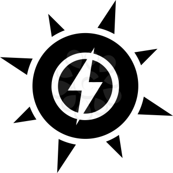 Solar Energy Icon. Black Stencil Design. Vector Illustration.