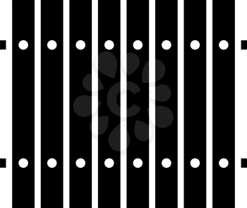 Icon Of Construction Fence In Ui Colors. Black Stencil Design. Vector Illustration.