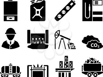 Energy Icon Set. Fully editable vector illustration. Text expanded.