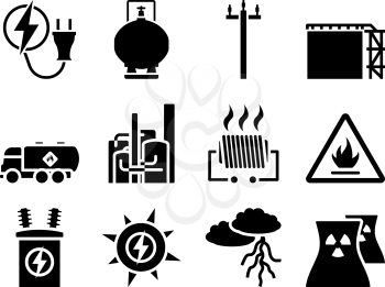 Energy Icon Set. Fully editable vector illustration. Text expanded.
