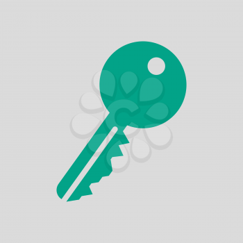 Key Icon. Green on Gray Background. Vector Illustration.