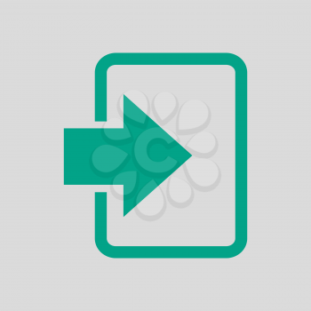 Enter Icon. Green on Gray Background. Vector Illustration.