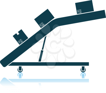 Warehouse Transportation System Icon. Shadow Reflection Design. Vector Illustration.