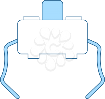 Micro Button Icon. Thin Line With Blue Fill Design. Vector Illustration.