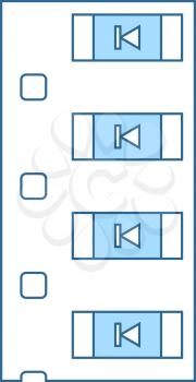 Diode Smd Component Tape Icon. Thin Line With Blue Fill Design. Vector Illustration.