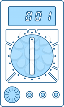 Multimeter Icon. Thin Line With Blue Fill Design. Vector Illustration.