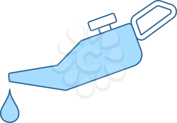 Oil Canister Icon. Thin Line With Blue Fill Design. Vector Illustration.