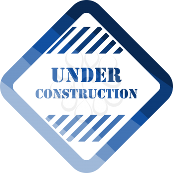 Icon Of Under Construction. Flat Color Ladder Design. Vector Illustration.