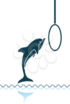 Jump Dolphin Icon. Shadow Reflection Design. Vector Illustration.