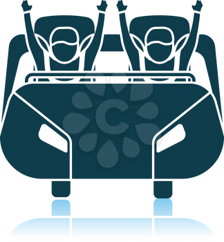 Roller Coaster Cart Icon. Shadow Reflection Design. Vector Illustration.