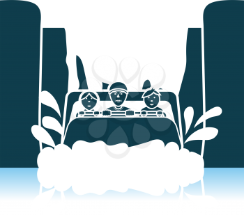 Water Boat Ride Icon. Shadow Reflection Design. Vector Illustration.