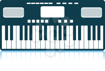 Music Synthesizer Icon. Shadow Reflection Design. Vector Illustration.