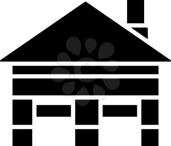 Warehouse Logistic Concept Icon. Black Stencil Design. Vector Illustration.