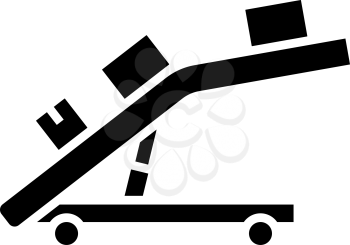 Warehouse Transportation System Icon. Black Stencil Design. Vector Illustration.