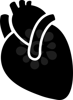 Human Heart Icon. Black Stencil Design. Vector Illustration.