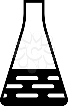 Medical Flask Icon. Black Stencil Design. Vector Illustration.