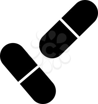 Pills Icon. Black Stencil Design. Vector Illustration.