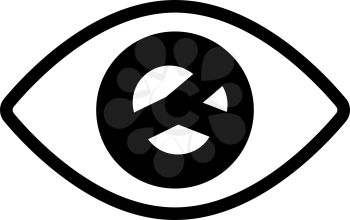Eye With Market Chart Inside Pupil Icon. Black Stencil Design. Vector Illustration.