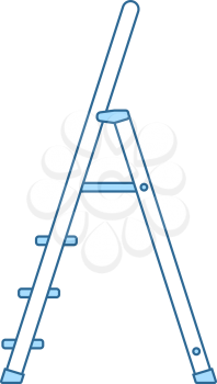 Construction Ladder Icon. Thin Line With Blue Fill Design. Vector Illustration.