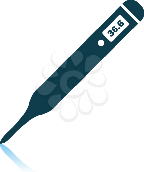 Medical Thermometer Icon. Shadow Reflection Design. Vector Illustration.