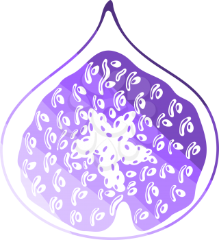 Icon Of Fig Fruit. Flat Color Ladder Design. Vector Illustration.