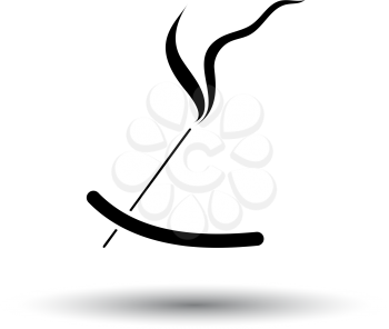 Incense Sticks Icon. Black on White Background With Shadow. Vector Illustration.