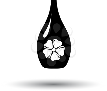 Essential Oil Icon. Black on White Background With Shadow. Vector Illustration.