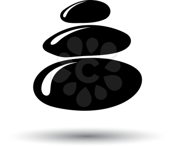 Spa Stones Icon. Black on White Background With Shadow. Vector Illustration.