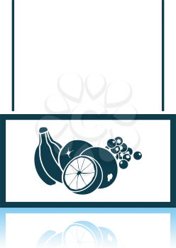 Fruits Market Department Icon. Shadow Reflection Design. Vector Illustration.