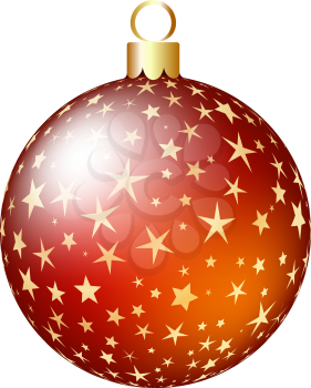 Christmas (New Year) ball. EPS 10 vector illustration with transparency and mesh.