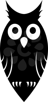 Halloween black owl. Single Design. Vector illustration.