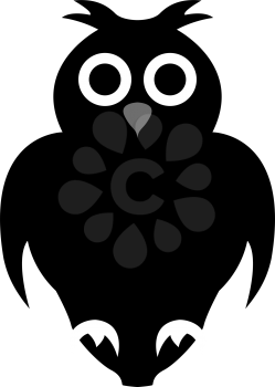Halloween black owl. Single Design. Vector illustration.