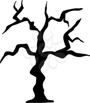 Halloween black tree. Single Design. Vector illustration.