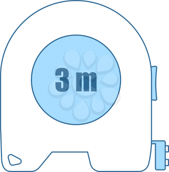 Icon Of Constriction Tape Measure. Thin Line With Blue Fill Design. Vector Illustration.