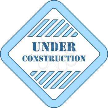 Icon Of Under Construction. Thin Line With Blue Fill Design. Vector Illustration.