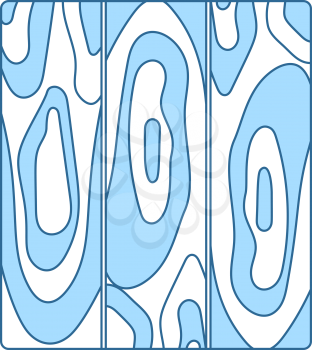 Icon Of Parquet Plank Pattern. Thin Line With Blue Fill Design. Vector Illustration.